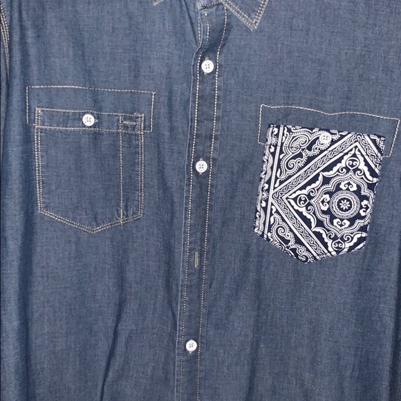 American Rag - Denim Button Down Shirt - Picture 3 of 4